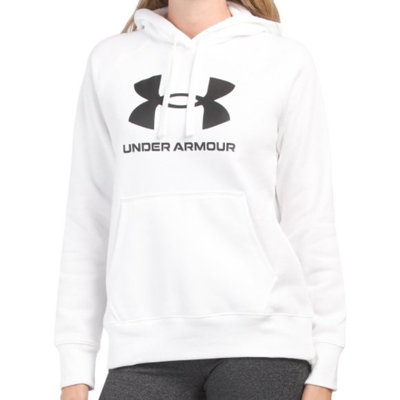 NEW UNDER ARMOUR Rival Fleece Lock Up Hoodie White 100 261mn - Picture 1 of 2